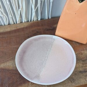 Anthropologie Pink Glazed Stoneware Plate